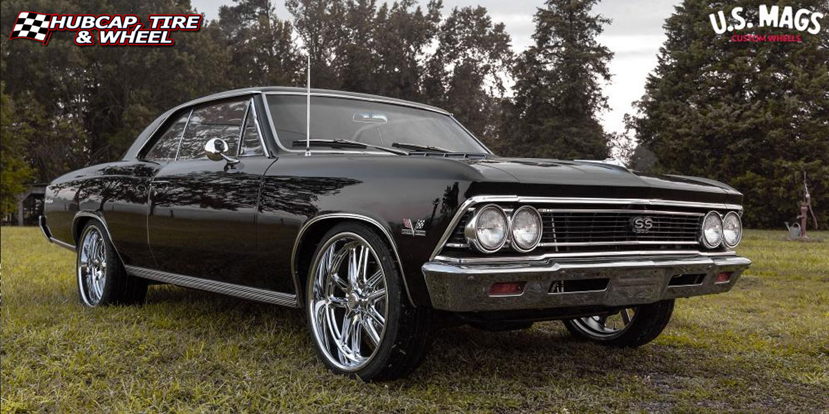 1967 chevrolet chevelle us mags u131 bullet chrome 22x9 custom aftermarket  Chrome wheels and rims