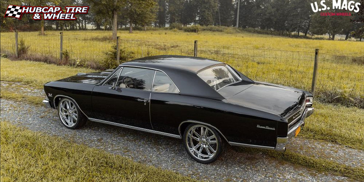 1967 chevrolet chevelle us mags u131 bullet chrome 22x9 custom aftermarket  Chrome wheels and rims