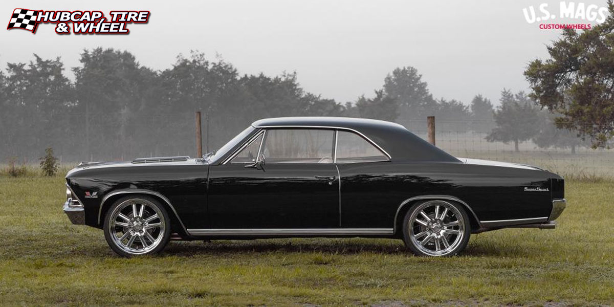 1967 chevrolet chevelle us mags u131 bullet chrome 22x9 custom aftermarket  Chrome wheels and rims