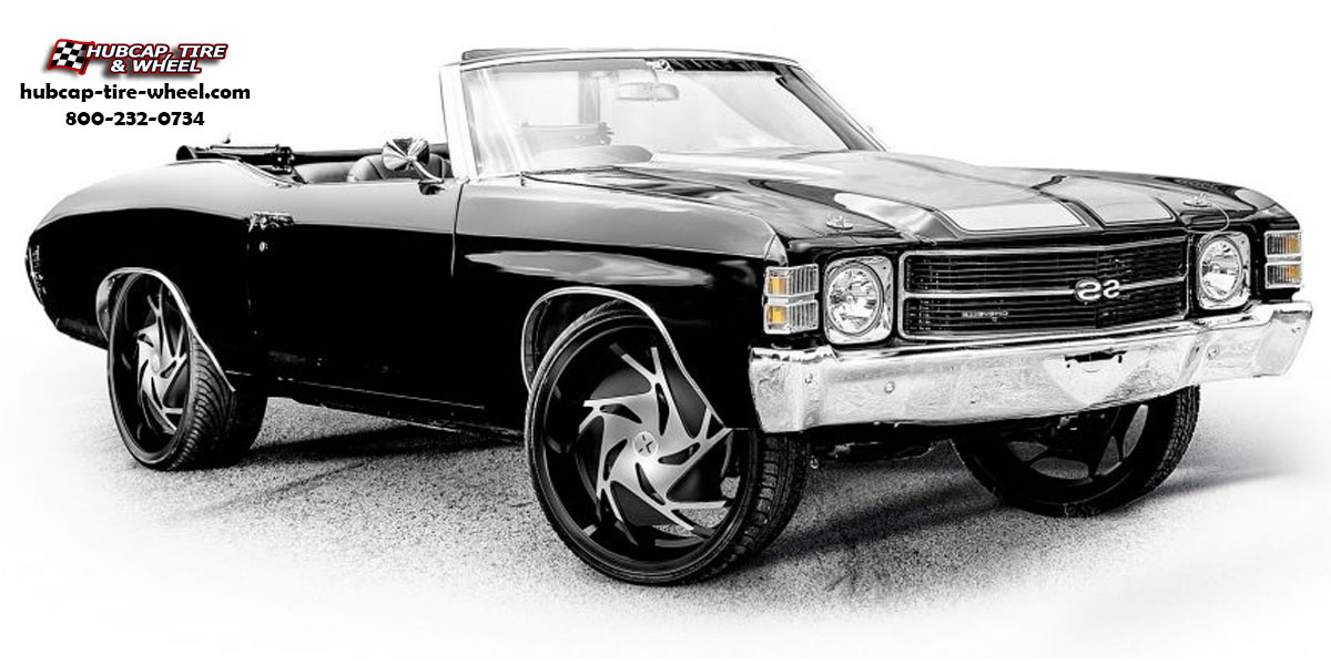 vehicle gallery/1972 chevrolet chevelle ss starr 600 widowmaker  Black & Machined wheels and rims