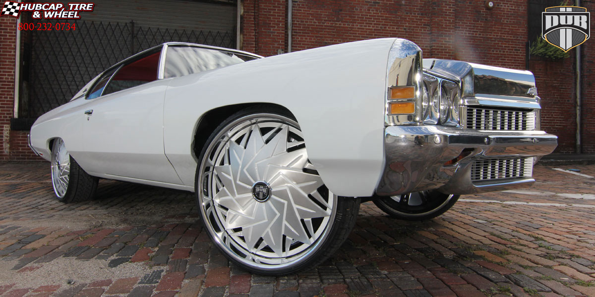 vehicle gallery/1980 chevrolet caprice dub s707 dazr brushed face white windows polished lip 26x10 custom aftermarket  Brushed Face wheels and rims