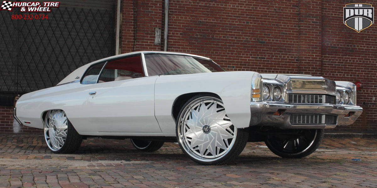 vehicle gallery/1980 chevrolet caprice dub s707 dazr brushed face white windows polished lip 26x10 custom aftermarket  Brushed Face wheels and rims