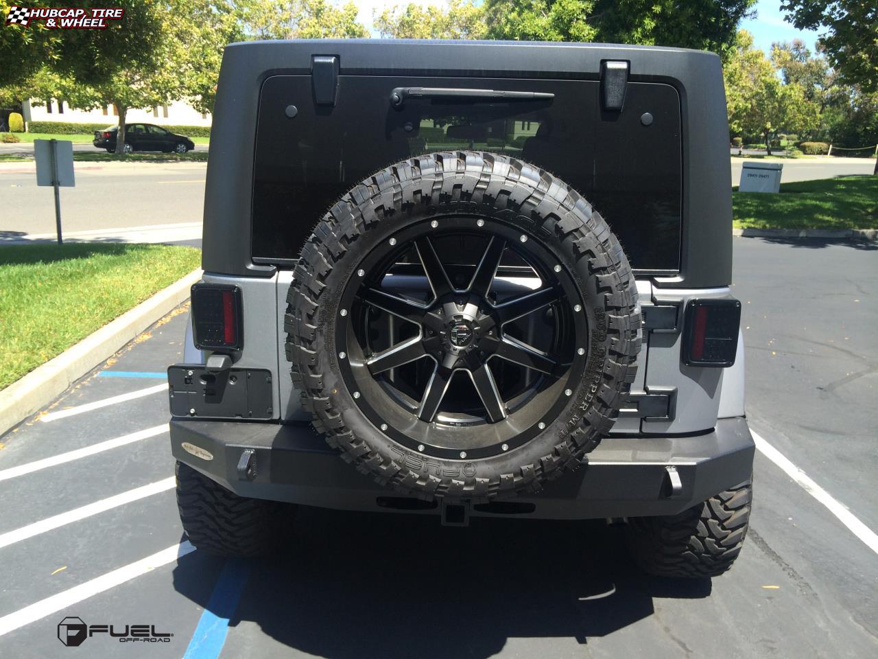 vehicle gallery/jeep wrangler fuel maverick d538 22X10  Black & Milled wheels and rims