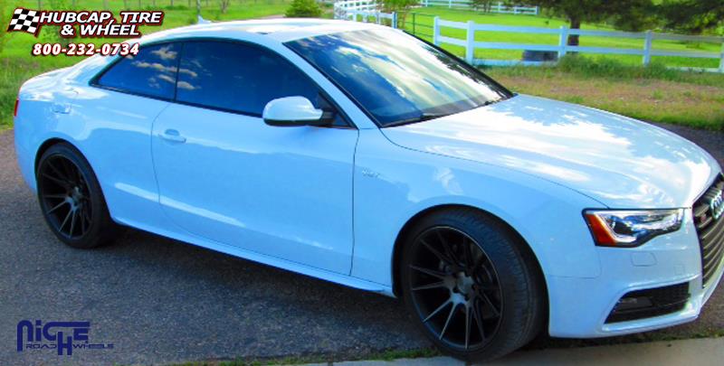 vehicle gallery/audi s5 niche vicenza m153 20x105  Black & Machined with Dark Tint wheels and rims