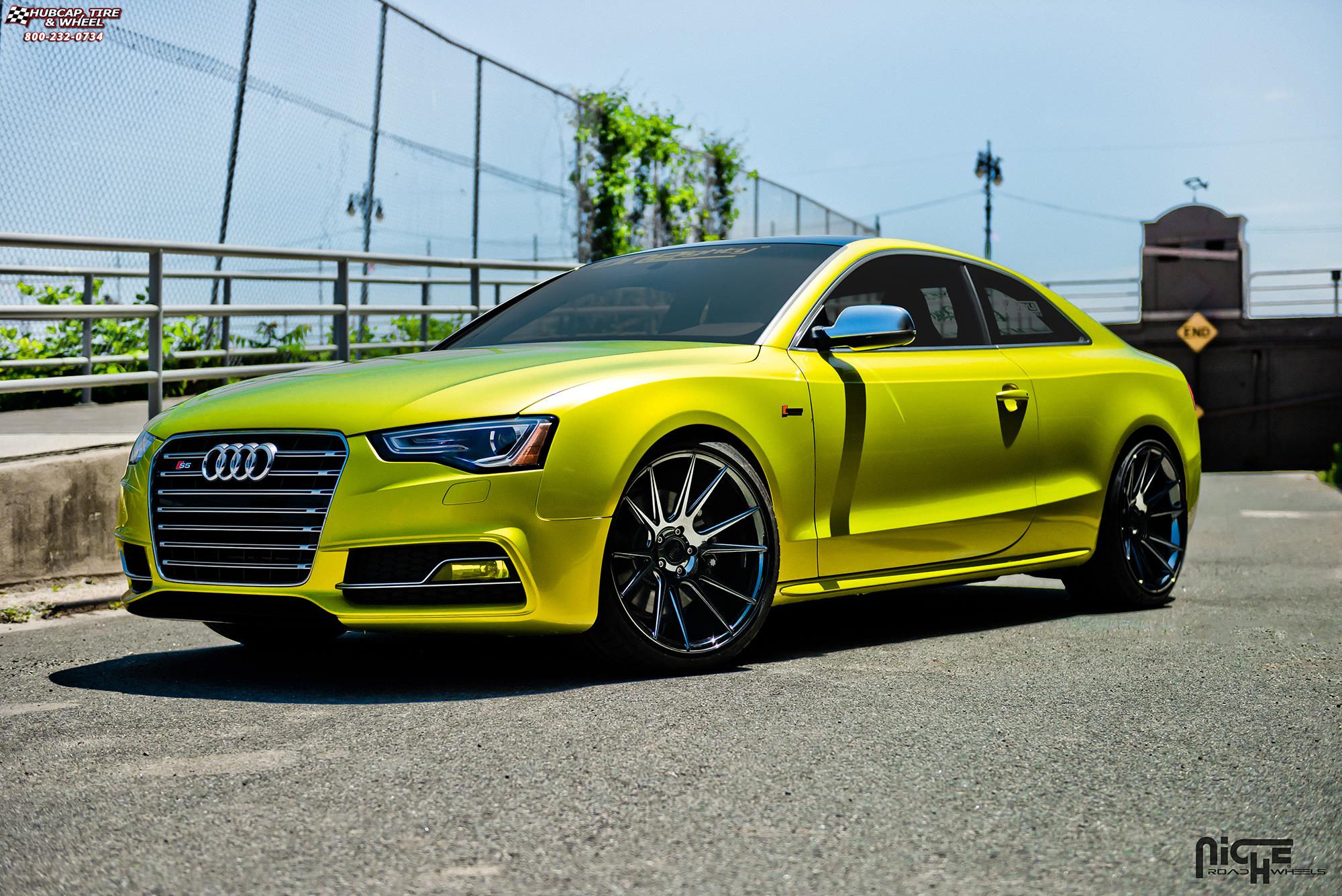 vehicle gallery/audi s5 niche vicenza m154 20x105  Black Chrome wheels and rims