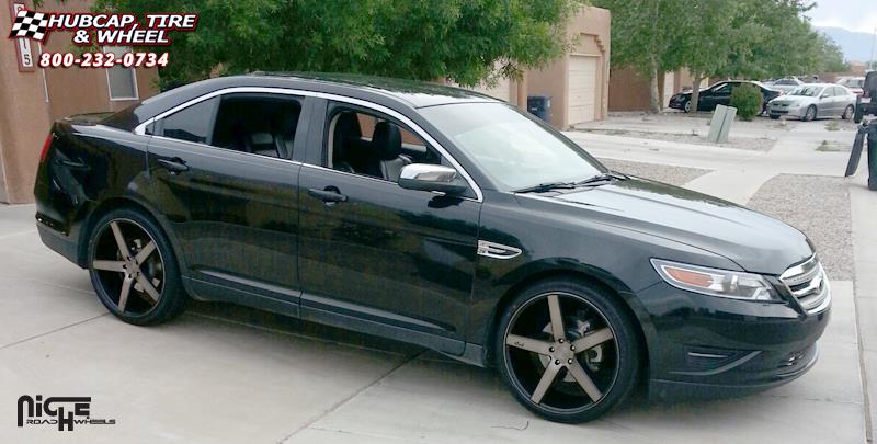 vehicle gallery/ford taurus niche milan m134  Black & Machined with Dark Tint wheels and rims