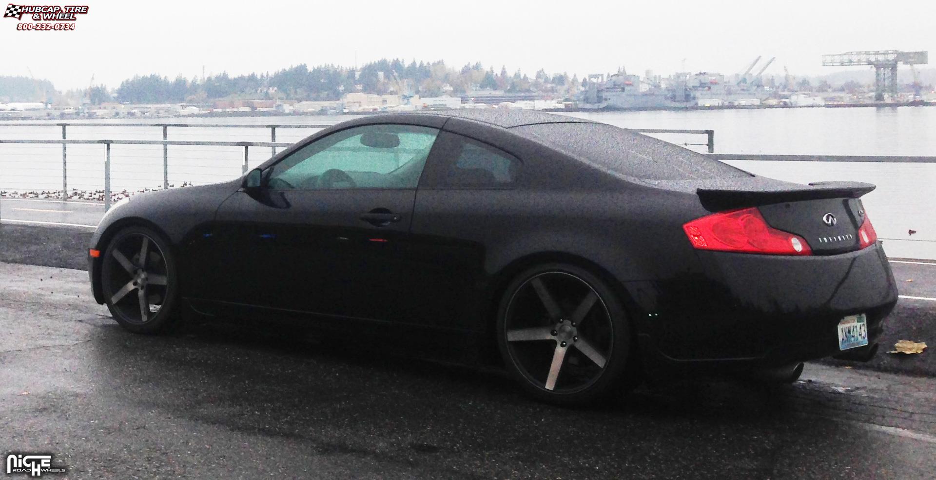 vehicle gallery/infiniti g35 niche milan m134 20x85  Black & Machined with Dark Tint wheels and rims