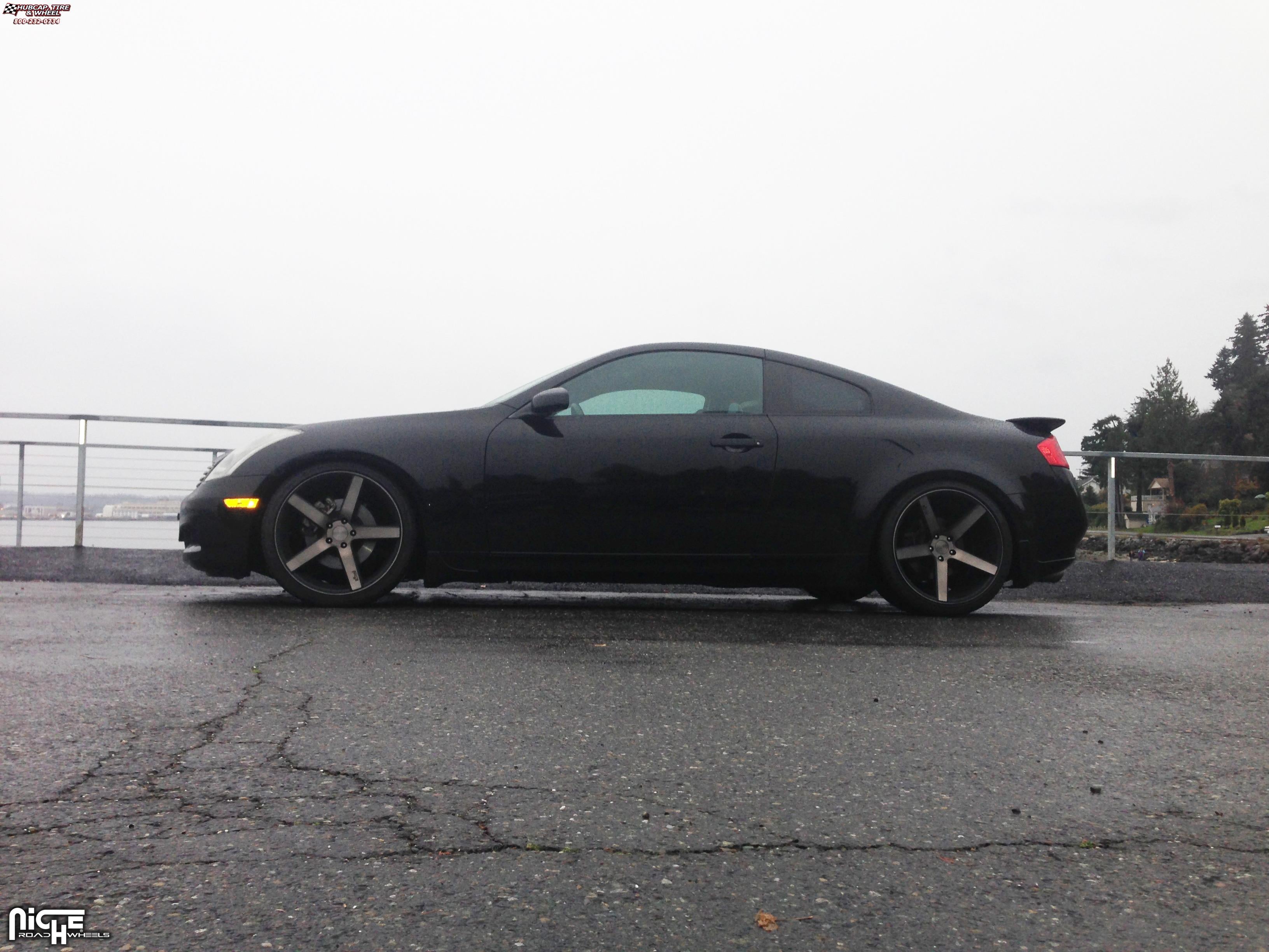 vehicle gallery/infiniti g35 niche milan m134 20x85  Black & Machined with Dark Tint wheels and rims