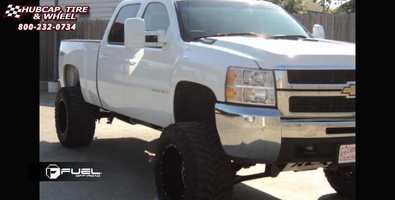 vehicle gallery/chevrolet silverado 2500 hd fuel hostage d532 20X14  Matte Black & Machined Face wheels and rims