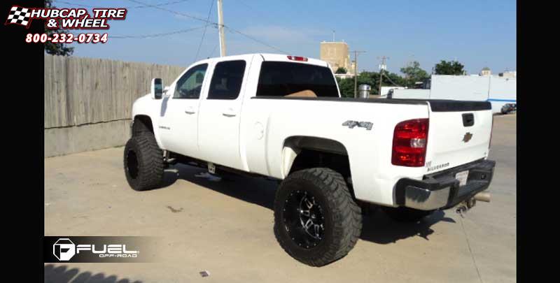 vehicle gallery/chevrolet silverado 2500 hd fuel hostage d532 20X14  Matte Black & Machined Face wheels and rims