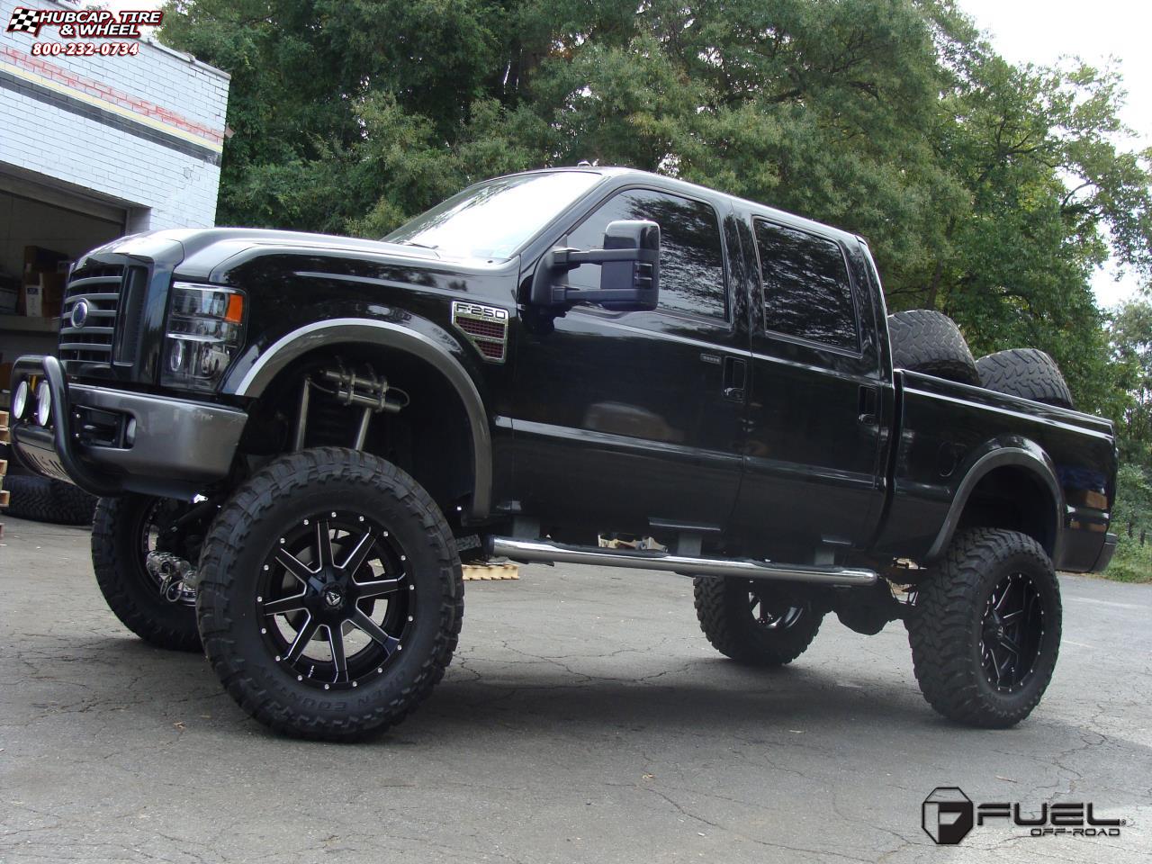 vehicle gallery/ford f 250 fuel maverick d262 22X12  Black & Milled wheels and rims