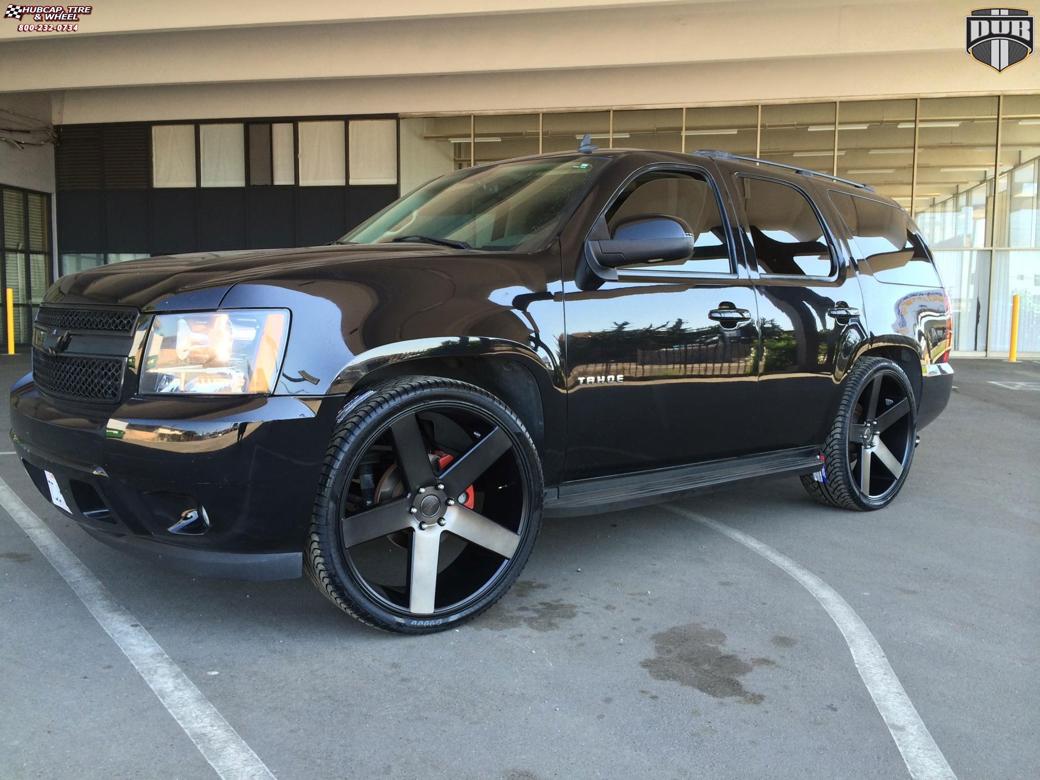 vehicle gallery/chevrolet tahoe dub baller s116 26X10  Black & Machined with Dark Tint wheels and rims