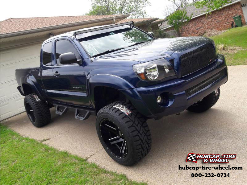 vehicle gallery/toyota tacoma xd series xd835 swipe  Satin Black Milled wheels and rims