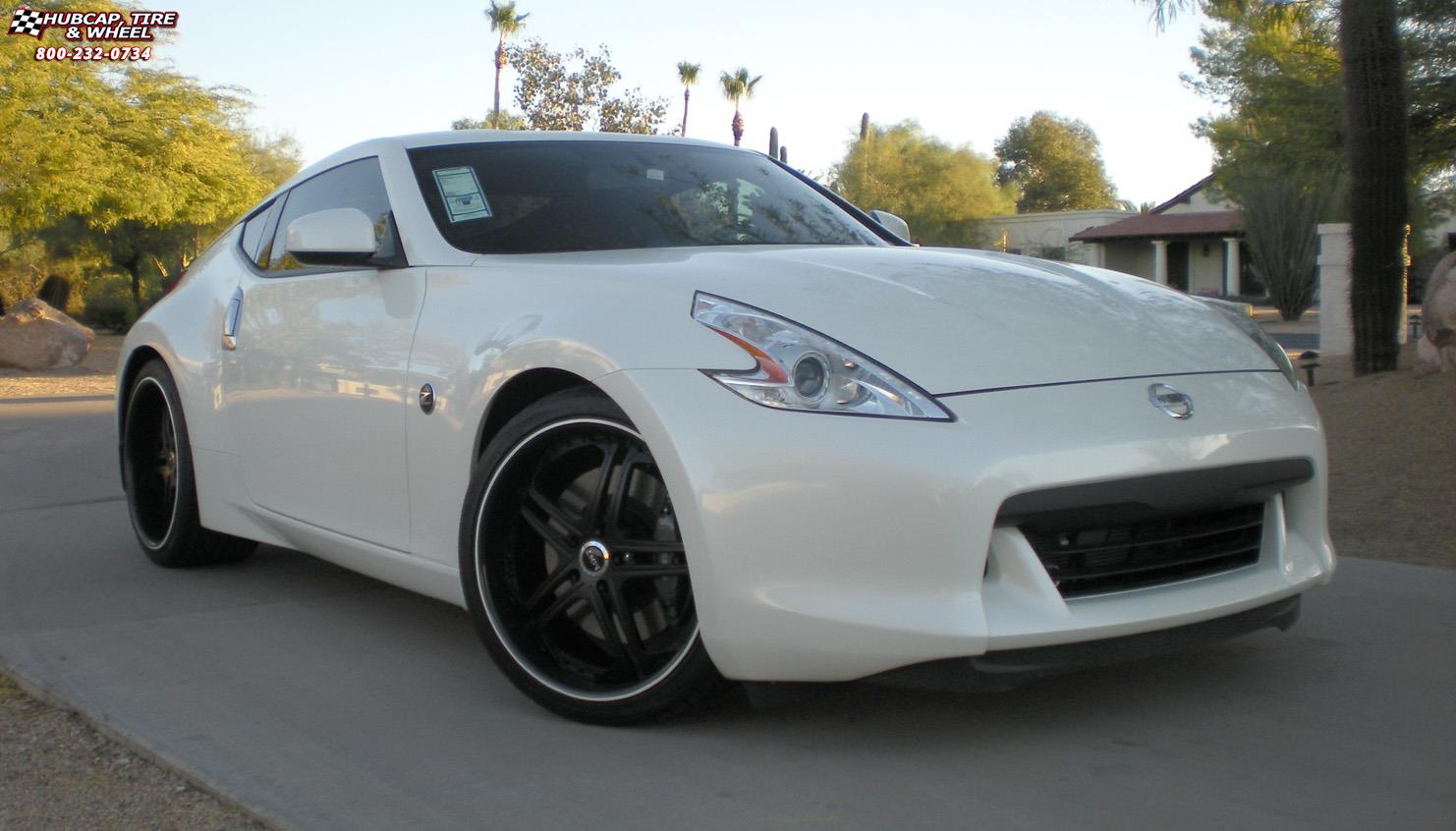 vehicle gallery/nissan 370z dub x10 whip 20X9 Red w/ Black Accents, Black Lip Stripe wheels and rims