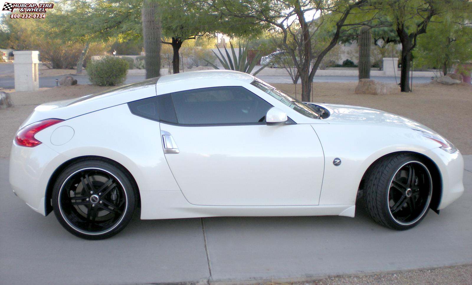 vehicle gallery/nissan 370z dub x10 whip 20X9 Red w/ Black Accents, Black Lip Stripe wheels and rims