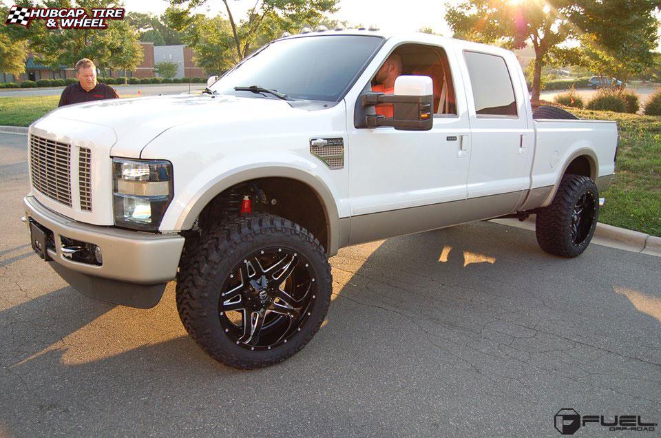 vehicle gallery/ford f 250 fuel full blown d554 22X12  Gloss Black Milled wheels and rims