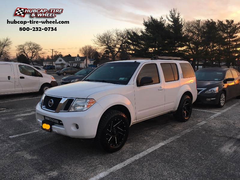 vehicle gallery/nissan pathfinder xd series xd835 swipe  Satin Black Milled wheels and rims