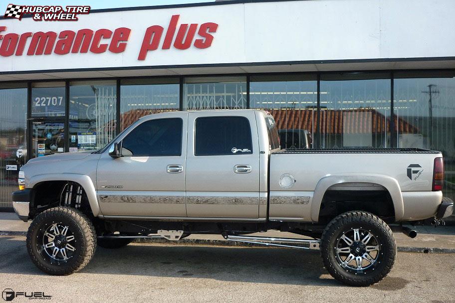 vehicle gallery/chevrolet silverado 2500 fuel hostage d532 22X11  Matte Black & Machined Face wheels and rims