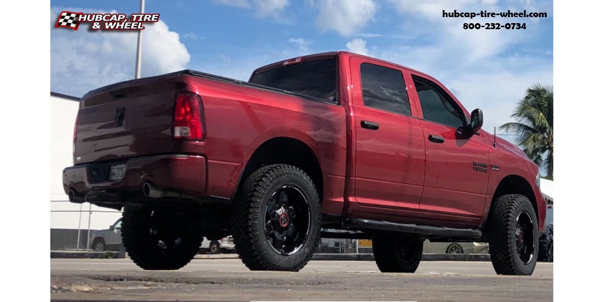 vehicle gallery/2014 dodge ram 1500 asanti offroad ab811 warthog satin black milled gloss accents 20x10 custom aftermarket truck  Satin Black Milled w/ Gloss Black Accents wheels and rims