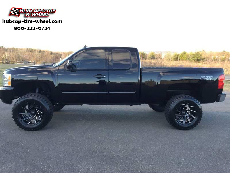 vehicle gallery/chevrolet silverado 1500 xd series xd834 cyclone  Satin Black Milled wheels and rims