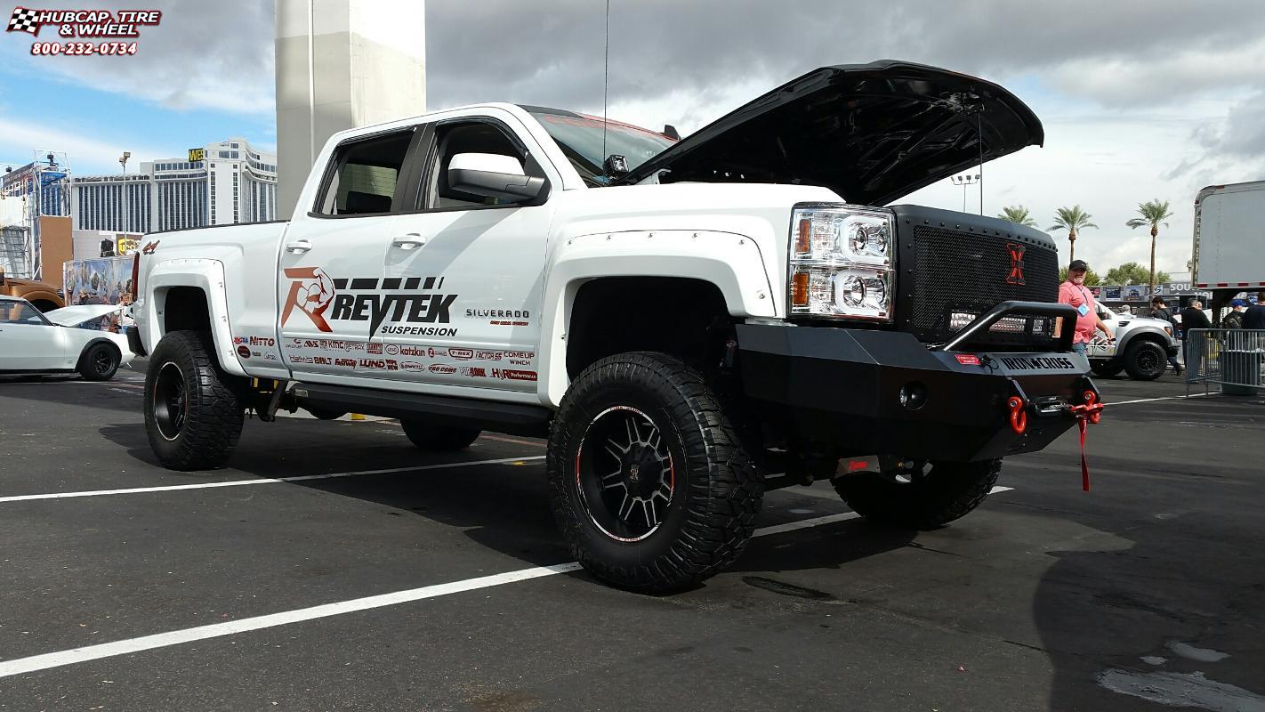 vehicle gallery/chevrolet silverado 1500 xd series xd823 trap  Satin Black Machined wheels and rims
