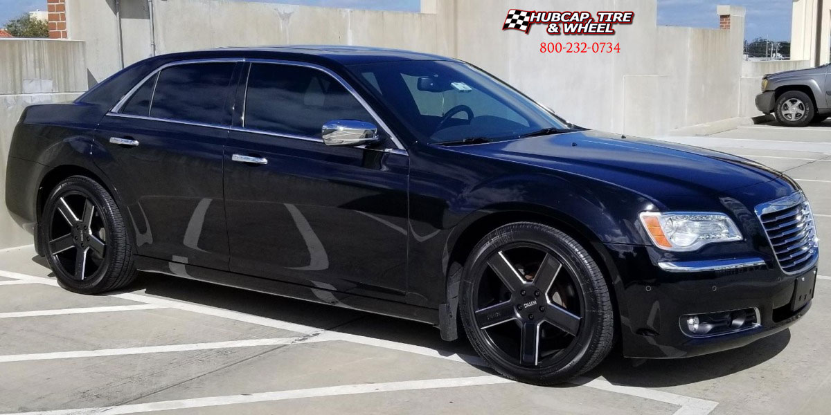 vehicle gallery/2016 chrysler 300c kmc km702 deuce satin black milled 24x95 custom aftermarket  Satin Black Milled wheels and rims