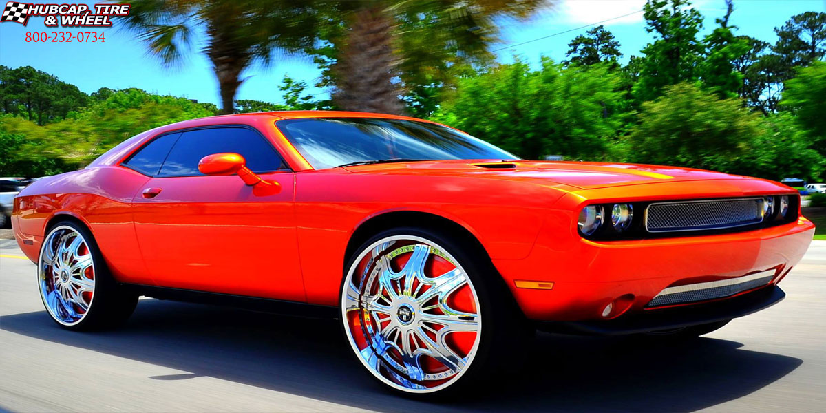 vehicle gallery/2016 dodge challenger dub s775 creed chrome 24x10 custom aftermarket  Chrome wheels and rims