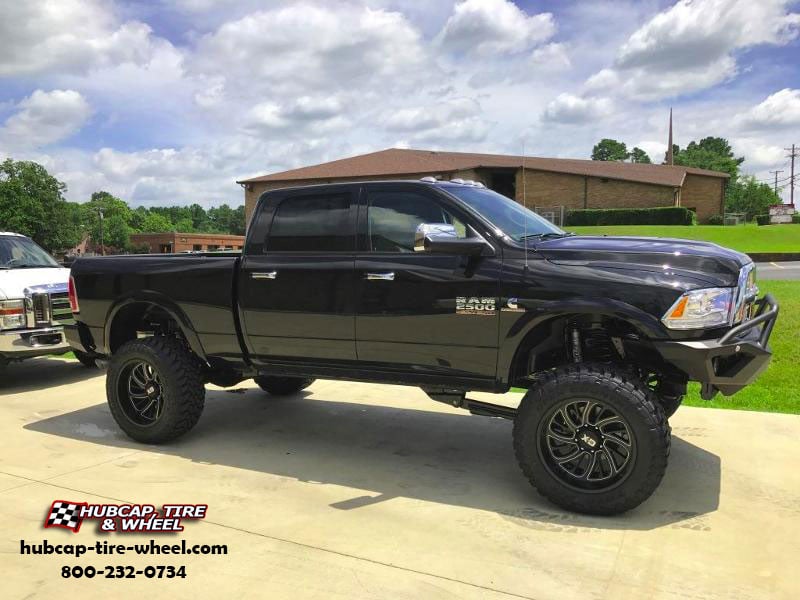 vehicle gallery/dodge ram 2500 xd series xd826 surge  Satin Black Milled wheels and rims