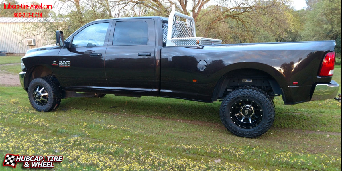 vehicle gallery/2016 dodge ram 3500 mo995 dually gloss black machined 17x65 custom aftermarket truck  Gloss Black Machined wheels and rims