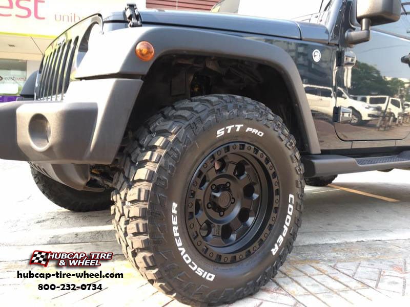 vehicle gallery/2016 jeep wrangler atx series ax201  Cast Iron Black wheels and rims