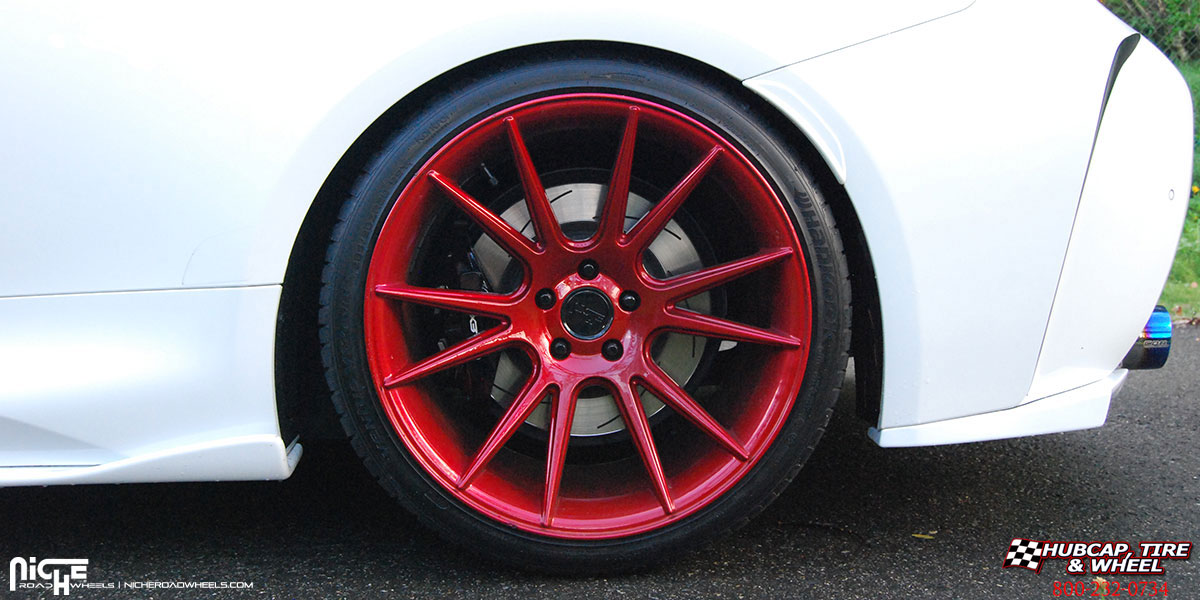 vehicle gallery/2016 lexus rcf niche m152 vicenza gloss red 20x9 custom aftermarket  Gloss Red wheels and rims
