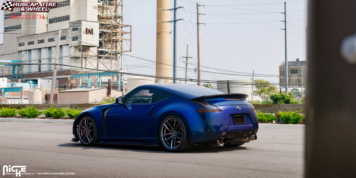 vehicle gallery/2016 nissan 370z niche m204 vosso anthracite 20x9 custom aftermarket  Anthracite wheels and rims