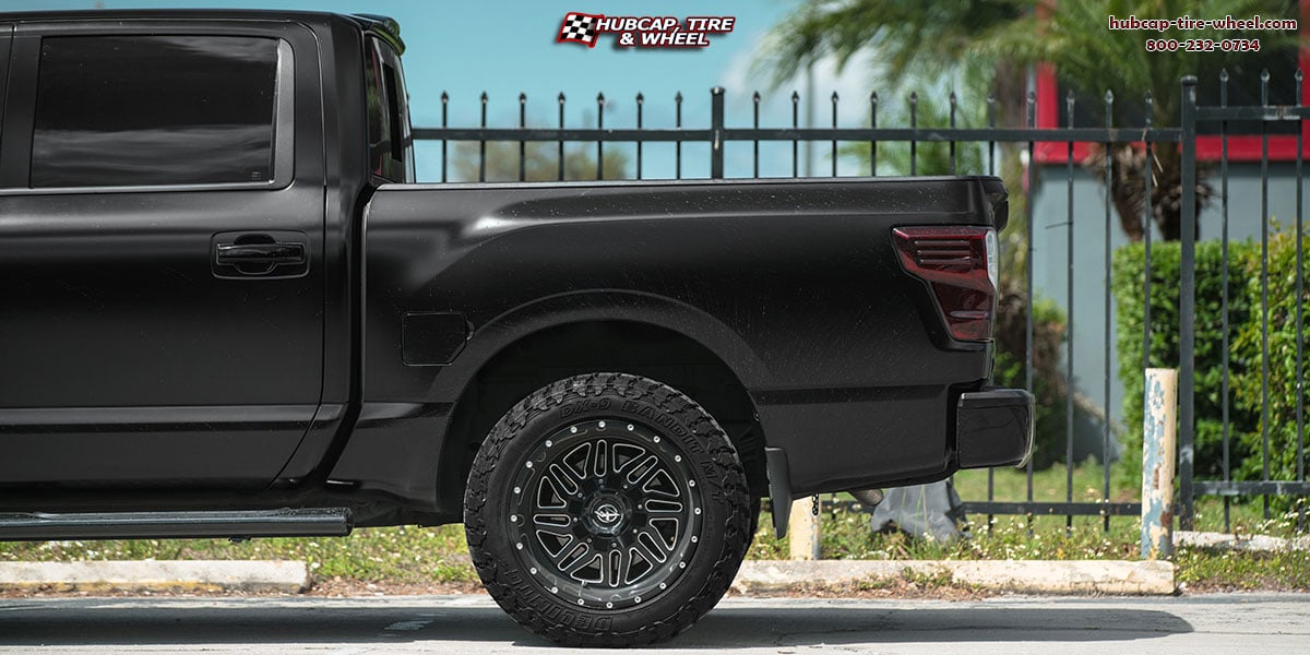 vehicle gallery/2016 nissan titan xf 201 matte black milled 18x9 custom aftermarket truck  Matte Black Milled wheels and rims