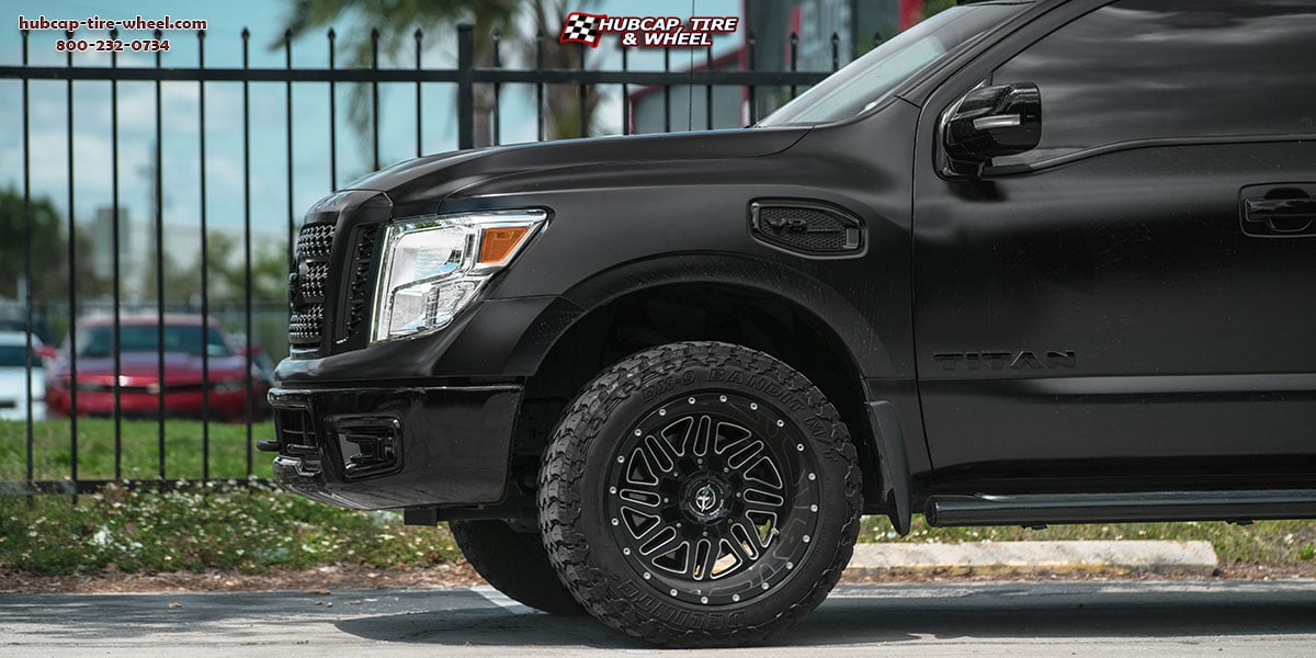 vehicle gallery/2016 nissan titan xf 201 matte black milled 18x9 custom aftermarket truck  Matte Black Milled wheels and rims