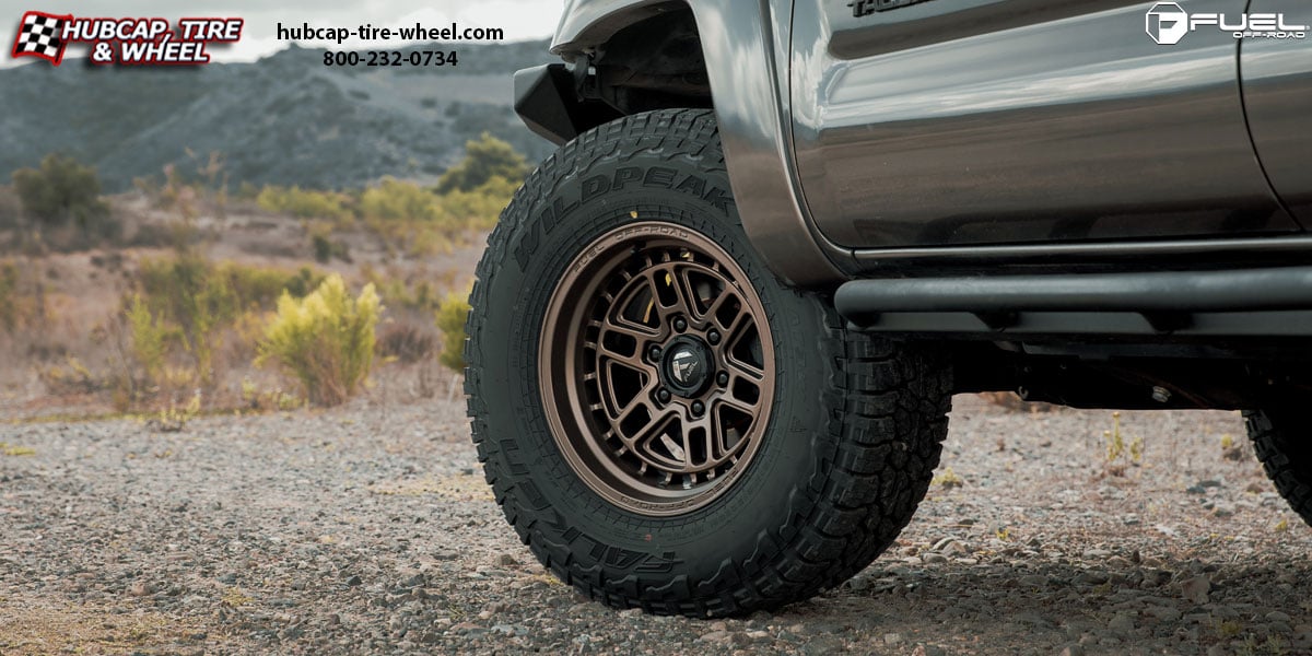 vehicle gallery/2016 toyota tacoma fuel d669 nitro bronze 20x9 custom aftermarket truck  Bronze wheels and rims
