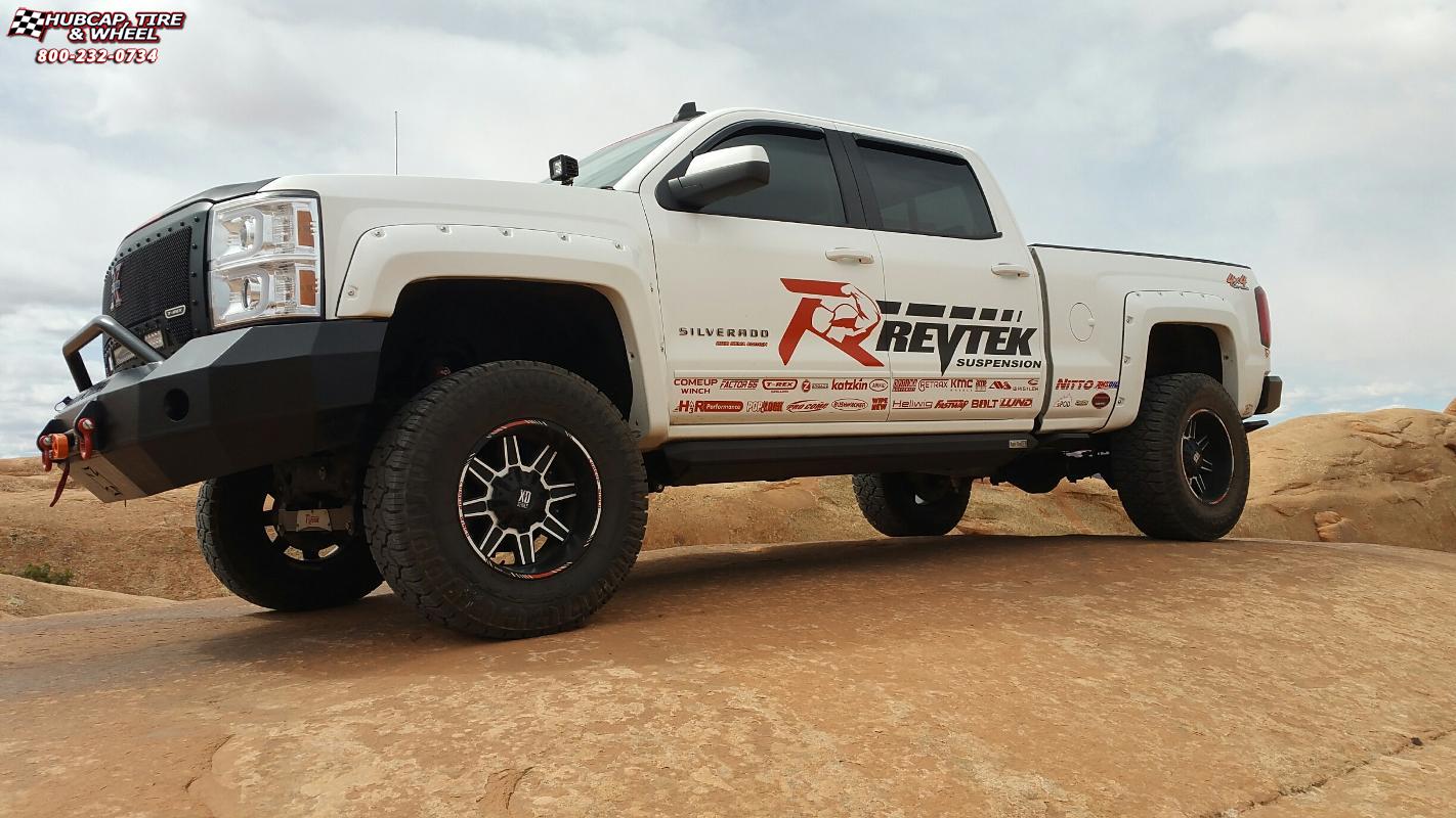 vehicle gallery/chevrolet silverado 1500 xd series xd823 trap  Satin Black Machined wheels and rims