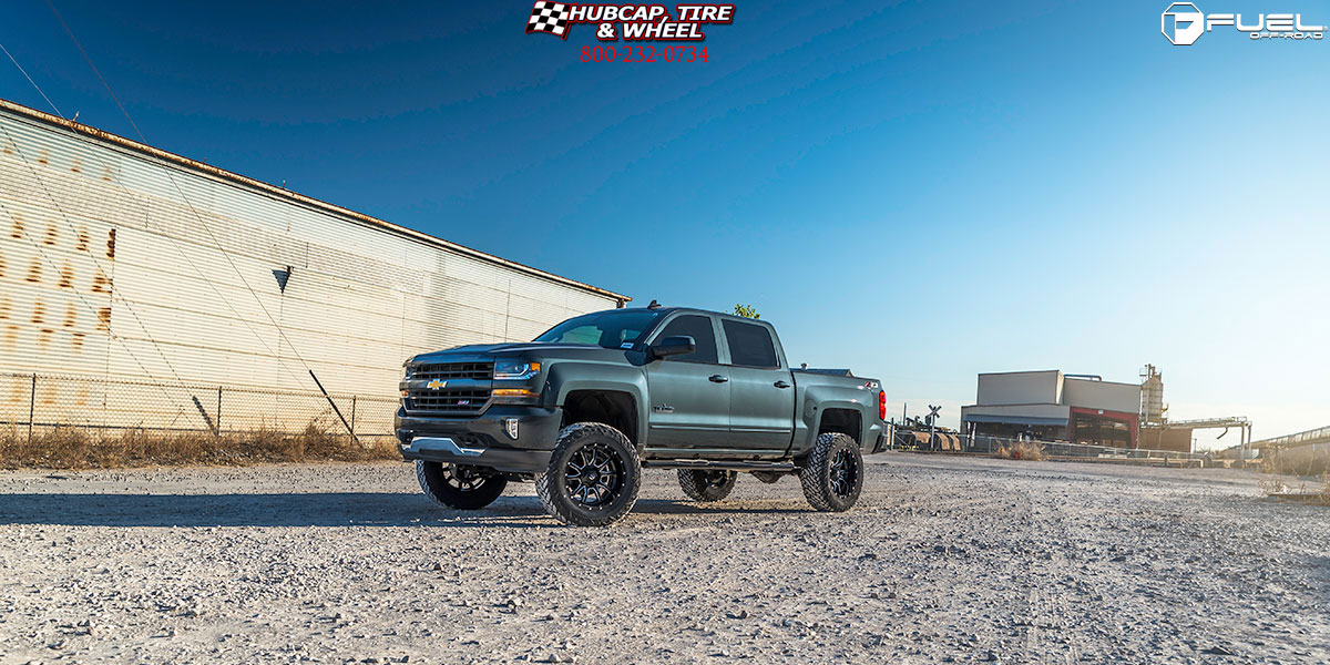 vehicle gallery/2017 chevrolet silverado fuel d627 vandal gloss black milled 20x9 custom aftermarket  Gloss Black Milled wheels and rims