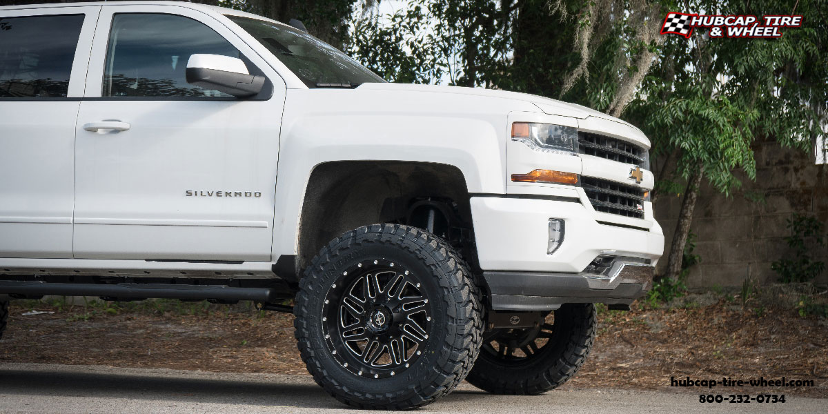 vehicle gallery/2017 chevrolet silverado xf 201 matte black milled 20x12 custom aftermarket truck  Matte Black Milled wheels and rims