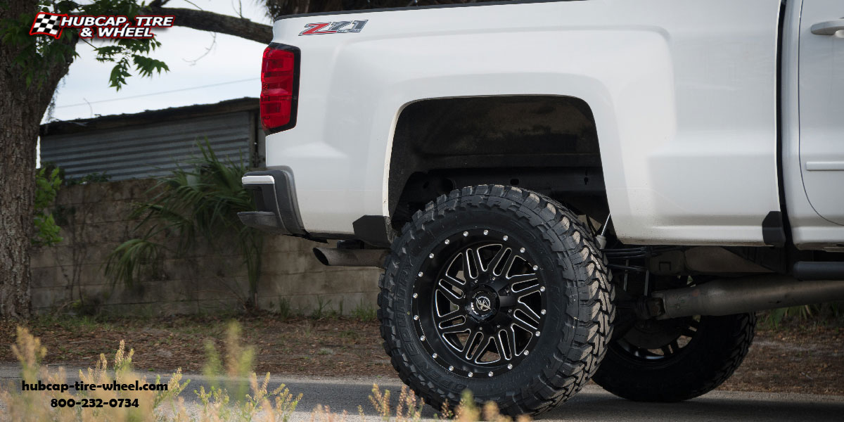 vehicle gallery/2017 chevrolet silverado xf 201 matte black milled 20x12 custom aftermarket truck  Matte Black Milled wheels and rims
