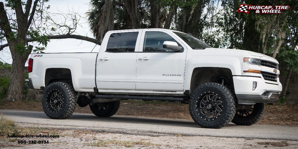 vehicle gallery/2017 chevrolet silverado xf 201 matte black milled 20x12 custom aftermarket truck  Matte Black Milled wheels and rims