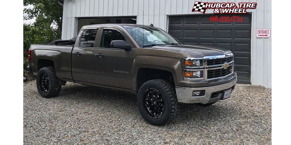 vehicle gallery/2017 chevy silverado 1500 fuel d637 vortex gloss black milled 20x10 custom aftermarket truck  Gloss Black & Milled wheels and rims