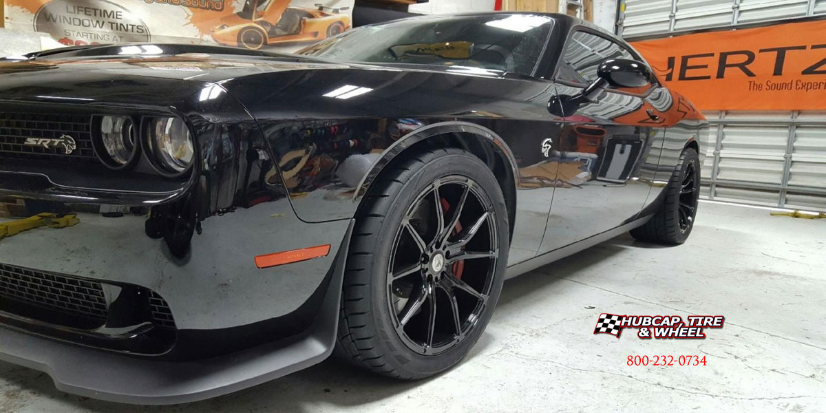 vehicle gallery/2017 dodge challenger asanti black label abl 13 gloss black 20x85 custom aftermarket  Gloss Black wheels and rims
