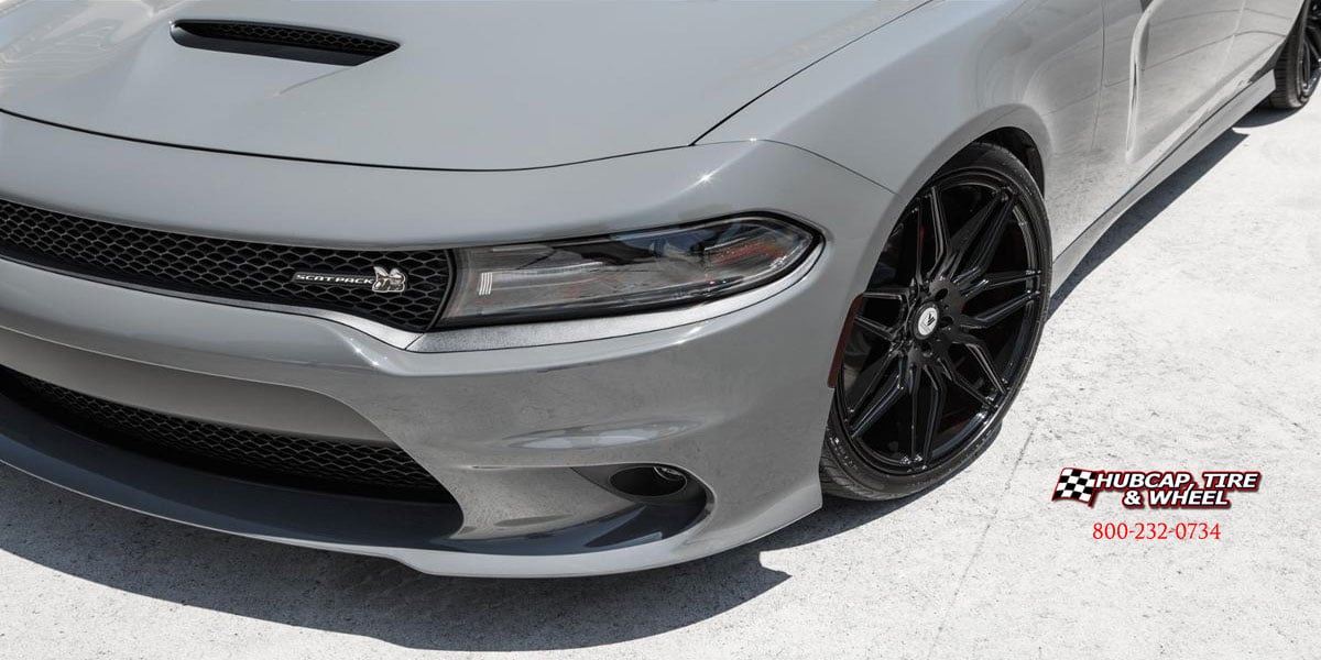 vehicle gallery/2017 dodge charger asanti black label abl 11 gloss black 20x85 custom aftermarket  Gloss Black wheels and rims