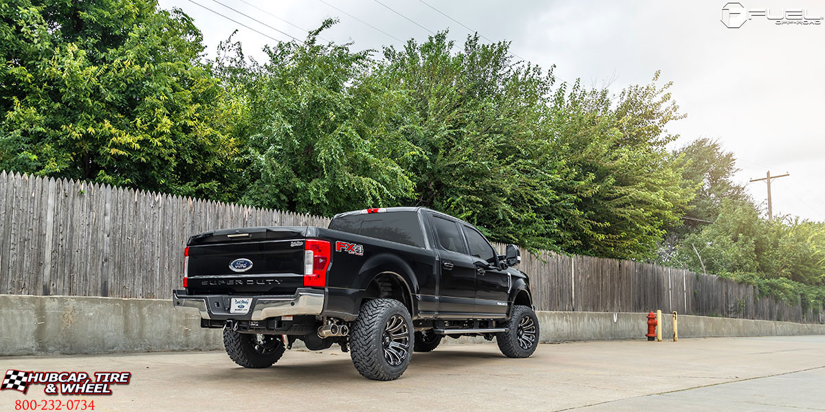 vehicle gallery/2017 ford f 250 super duty fuel d598 diesel black milled 20x10 custom aftermarket Black & Milled wheels and rims