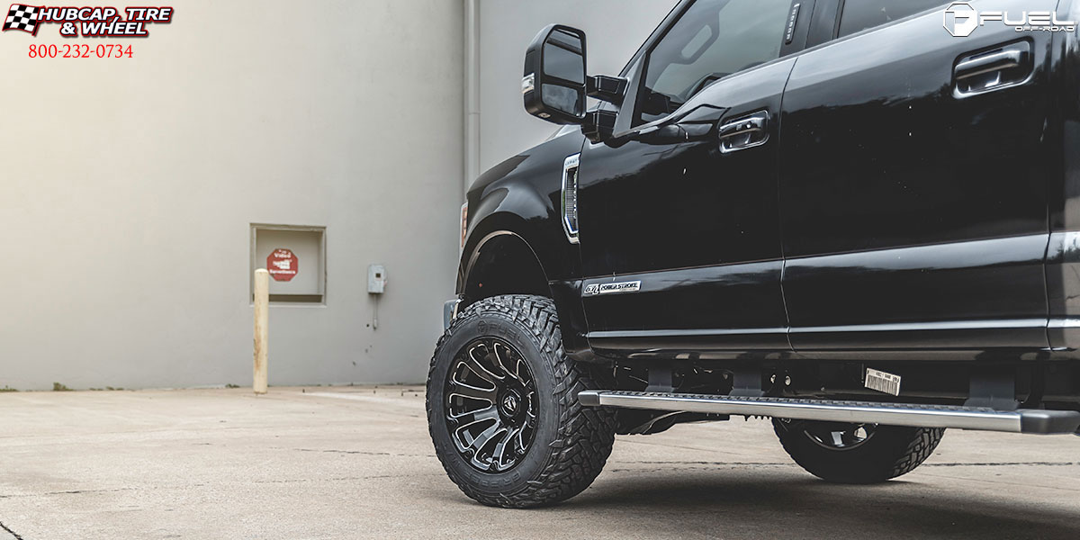 vehicle gallery/2017 ford f 250 super duty fuel d598 diesel black milled 20x10 custom aftermarket Black & Milled wheels and rims