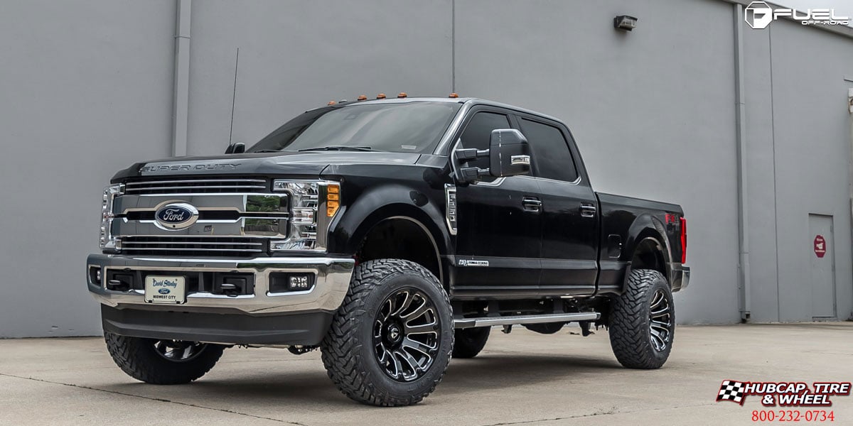 vehicle gallery/2017 ford f 250 super duty fuel d598 diesel black milled 20x10 custom aftermarket  Black & Milled wheels and rims