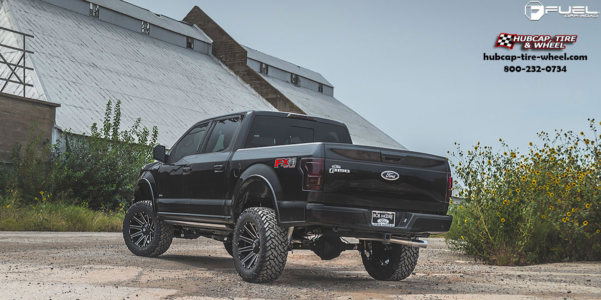 vehicle gallery/ford f 150 fuel contra d615 20x9  Gloss Black Milled wheels and rims