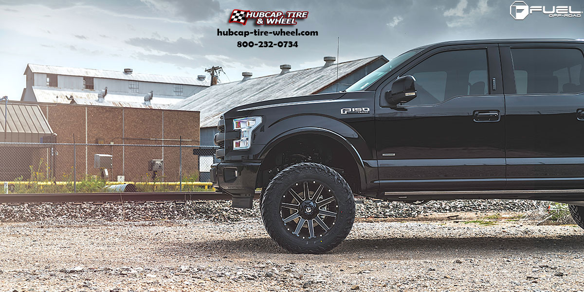 vehicle gallery/ford f 150 fuel contra d615 20x9  Gloss Black Milled wheels and rims