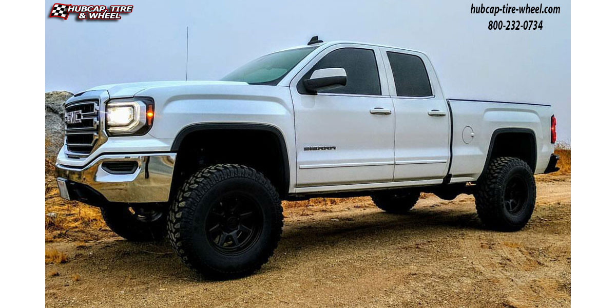 vehicle gallery/2017 gmc sierra xd series xd301 turbine satin black 17x9 custom aftermarket truck  Satin Black wheels and rims