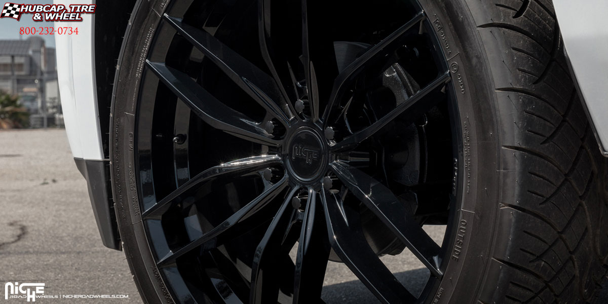 vehicle gallery/2017 gmc yukon niche m209 vosso gloss black 24x95 custom aftermarket  Gloss Black wheels and rims